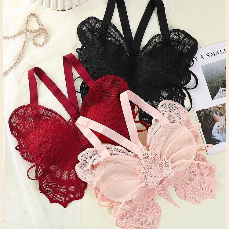 Butterfly Lace Bralette – Non-Padded See-Through Lingerie Top