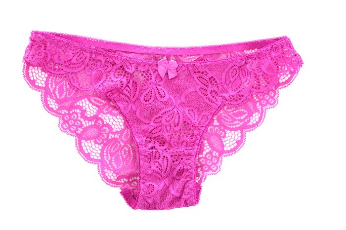 Luxe Lace Floral Bikini Panty – Hot Pink